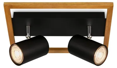 Produktbild von Spotlight, black, with wood, excl. 2xGU10/max. 9W