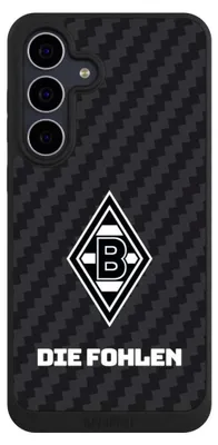 Produktbild von NIVOCASE Handyhülle für Samsung Galaxy S25 FE Hülle NIVOpure Case Schwarz Borussia Mönchengladbach Carbon Gladbach