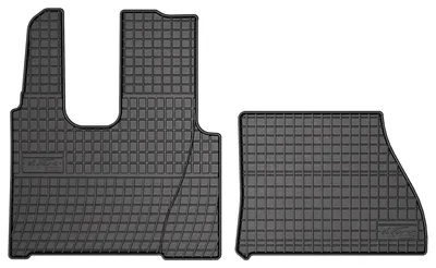 Image de Tapis avant en caoutchouc pour Mercedes Actros MP4 2011-2019 – 2 pièces, noirs, sur mesure
