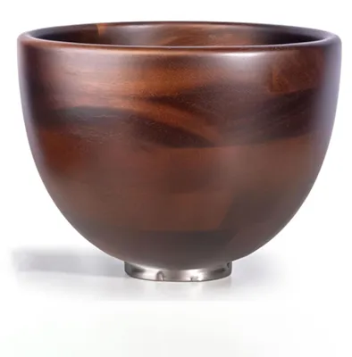 Produktbild von Holz-Rührschüssel, rutschfest, kippsicher, Edelstahl-Basis, Holzsalat für Mixer