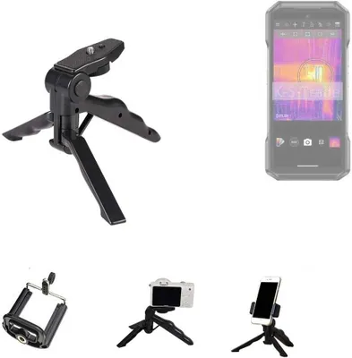 Produktbild von K-S-Trade Stativ Tisch-Ständer Dreibein Handy-Stativ Ständer kompatibel mit Ulefone Armor 27 Pro 5G Mini-Stativ Smartphone Tripod Handy-Stativ aus