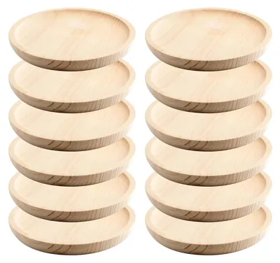 Image de Plateau de service bois - Ø 18 cm - 12 pièces - Bois de pin