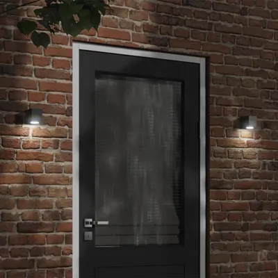 Immagine prodotto di vidaXL Luci da parete per esterni 2 pezzi in alluminio pressofuso nero