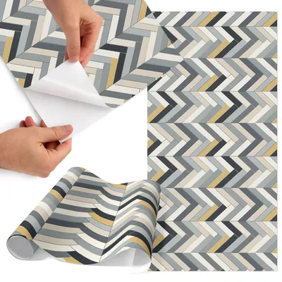 Zdjęcie produktu dla Folia do mebli 50 x 100 cm – folia samoprzylepna do mebli – folia samoprzylepna – folia do mebli – folia do mebli kuchennych – folia samoprzylepna do kuchni – folia do szafek – wodoodporna – zmywalna – samoprzylepna – bez pęcherzyków powietrza – usuwalna bez pozostawiania śladów – dynamiczny wzór w jodełkę