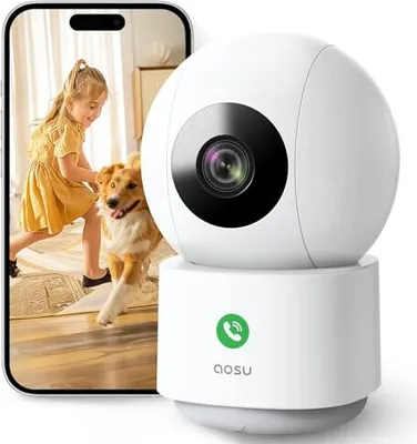 Produktbild von AOSU -Kamera zur Überwachung von 2K -Innenräumen, 5G/2,4 GHz WLAN verwenden im Inneren mit einer Nachtsicht, der Heimkamera 360 °, für ältere Kinder,