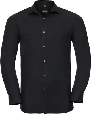 Produktbild von Russell Collection - "Ultimate" Hemd für Herren Langärmlig RW9735 (S) (Schwarz)