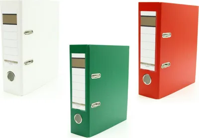Produktbild von 3x Ordner / DIN A5 / 75mm / Farbe: je 1x rot, grün und weiß