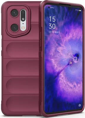 Produktbild von OPPO Find X5 Pro Hülle, Weich TPU Silikon Stossfest Anti-rutsch Schutzhülle für OPPO Find X5 Pro bordeaux