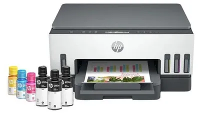 Produktbild von HP Smart Tank 720 All-in-One, Color, Drucker für Home and home office, Drucken, Kopieren, Scannen, Wireless, Scannen an PDF, Thermal Inkjet, Farbdruck, 4800 x 1200 DPI, A4, Direktdruck, Grau, Weiß