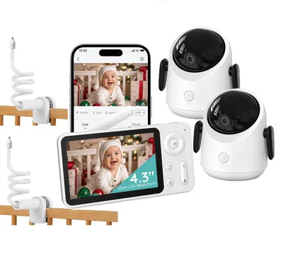 Babyphone Mit Kamera & Nachtsicht - 5 Zoll 720p HD, Quad-View, Kein WLAN Nötig, 1000 Ft Reichweite