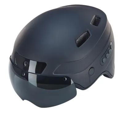 Produktbild von Prophete Smart Fahrradhelm mit Full-HD Kamera, Bluetooth 4.0, LED-Blinker, 54-581 cm, 500g, Schwarz