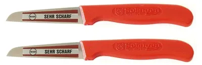 Produktbild von NEUSTANLO Schälmesser Set 2 Stück | extra scharfes Kartoffelschälmesser | Küchenmesser mit rostfreier Klinge | ideal zum Schälen von Obst & Gemüse | ergonomischer Griff | Rot