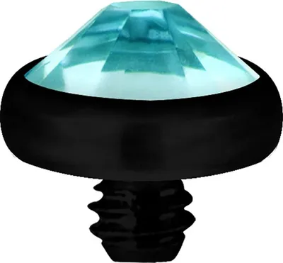 Produktbild von Micro Aufsatz Dermal Anchor Piercing G23 PVD Blackline Kristall Stein - Aqua.BK-TIADJN.3mm.AQ