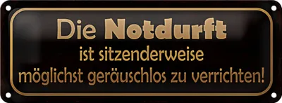 Produktbild von Blechschild Spruch 27x10cm Notduft ist sitzenderweise zu verrichten