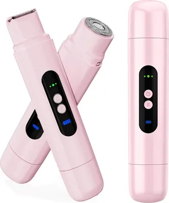Produktbild von 2-in-1 Elektrischer Körperrasierer Damen & Herren, Doppelter Scherkopf für Ganzkörper-Haarentfernung, IPX7 Wasserdicht, Keramik-Klinge, Schambereich & Achseln, USB-C Aufladbar, Rosa