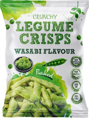 Immagine prodotto di Voglia di patatine ai legumi al sapore di Wasabi Crackers ai piselli 85g