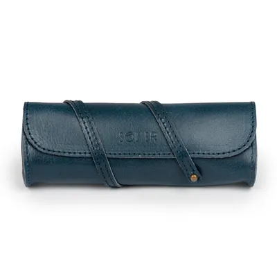 Imagen del producto de Funda de cuero con cierre, Solier SA52, color azul marino