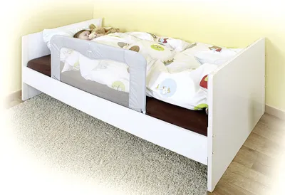 Obrázok produktu pre REER zábrana na posteľ po mojom boku XL 150x50cm sivá/biela