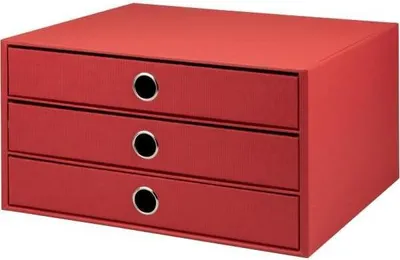 Produktbild von RÖSSLER Schubladenbox S.O.H.O. quer rot 3 Stück