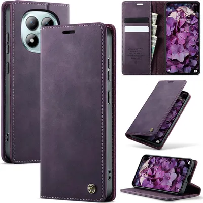 Produktbild von Handyhülle für Xiaomi Redmi Note 15 Pro+ 5G Hülle Leder mit RFID Schutzhülle Klapphülle Magnet Kartenfach Standfunktion Lila
