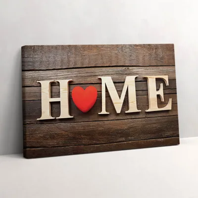 Produktbild von Die Inschrift home – Leinwandbild Wandbild – 60x40 cm – Leinwandbilder – Wandbilder – Schlafzimmer – Flur
