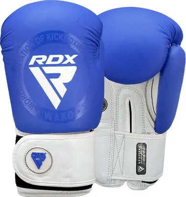 Produktbild von RDX T1 WAKO Boxhandschuhe Schwarz, Leder Training und Sparring Handschuhe