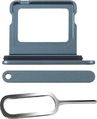 Produktbild von iPHONE 16 / PLUS SIM KARTEN HALTER TRAY ADAPTER FACH STECKER SLOT CARD + NADEL BLAUGRÜN