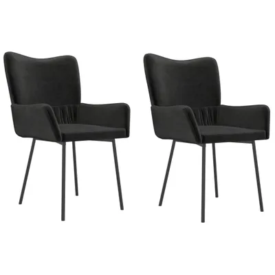Produktbild von Esszimmerstühle 2 Stk. Schwarz Samt