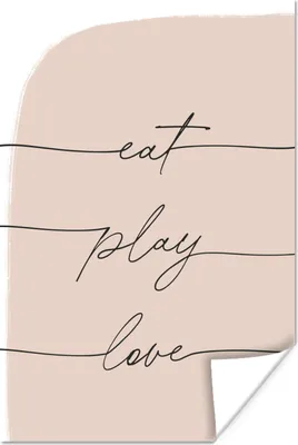 Produktbild von MuchoWow® Poster Text - Zitate - Essen spielen Liebe - Essen 120x180 cm - Kunstposter