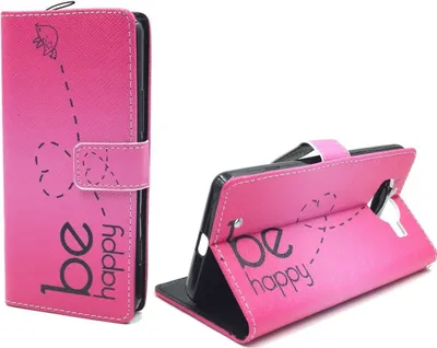 Produktbild von Handyhülle Tasche für Handy Microsoft Lumia 950 Be Happy Pink