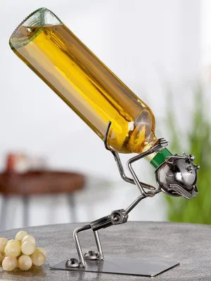 Immagine prodotto di Gilde Flaschenhalter, "Schlucki", Metall, silberfarben, VE 2, L. 19 cm, B. 10 cm, H. 20 cm 65512 4063387655122