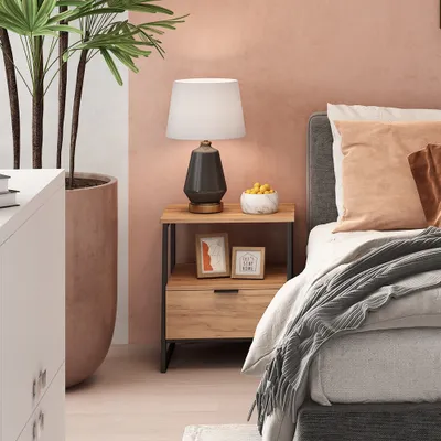 Zdjęcie produktu dla Stolik nocny Vicco Lunor Goldkraft dąb/czarny Zestaw 2 sztuk, Model 55283