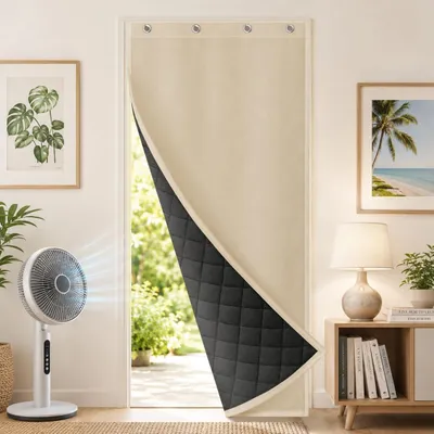 Obrázek produktu pro Termální závěs na dveře, rozměry 204 x 82 cm, barva béžová