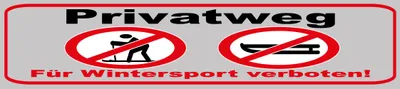 Immagine prodotto di vianmo Insegna di latta 10x46 cm Privatweg Wintersport verboten