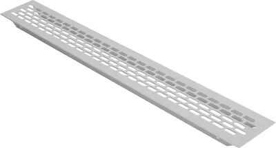 Produktbild von 60x480mm Aluminium Lüftungsgitter Stegblech Silber versetzte Lochung Heizungsgitter