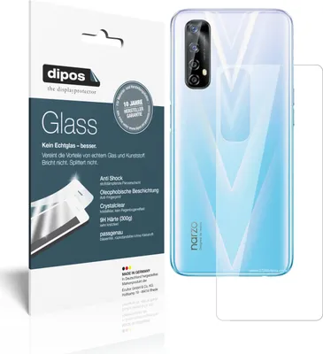 Produktbild von 1x Schutzfolie für Oppo Realme Narzo 20 Pro Rückseite - Anti-Shock 9H Folie dipos Glass Kunststoffglas