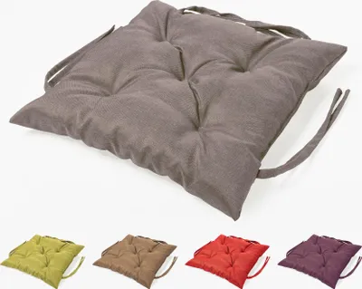 A main product image of a gray seat cushion with smaller images of the same cushion in different colors below.
