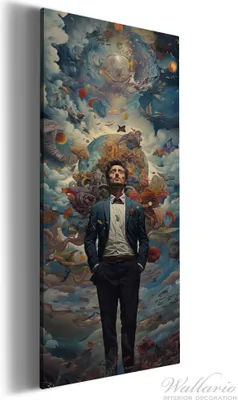 Produktbild von Wallario Premium Leinwandbild Gedankenuniversum in Größe 30 x 75 cm