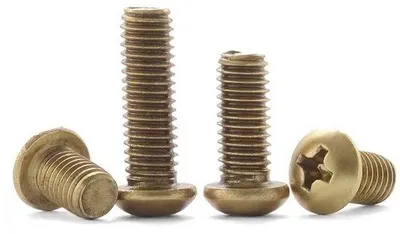Productafbeelding van Messing schroeven M3x10mm, ronde panhead schroeven, verpakking van 60 stuks, corrosiebestendig
