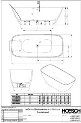 Produktbild von Hoesch 4501.111 BW LaSenia 1600x750 freistehend