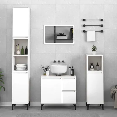 Produktbild von vidaXL Badschrank Weiß 65x33x60 cm Holzwerkstoff