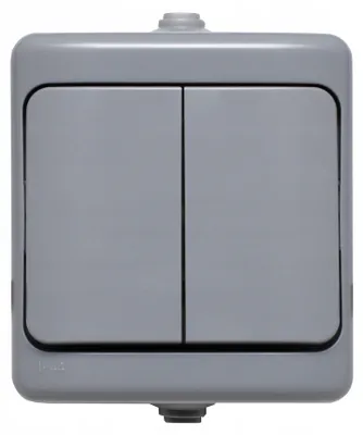 Produktbild von Aufputz-hermetischer Kronleuchterschalter, grau IP54, BRYZA 180005