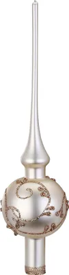 Produktbild von Christbaumspitze mit Glitzer Ornamenten Glas 30cm champagner, 1 Stück