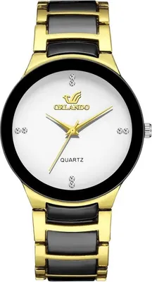 Produktbild von Moderne FR-25976 Herrenuhr Schwarz/Gold/Weiß KP25976