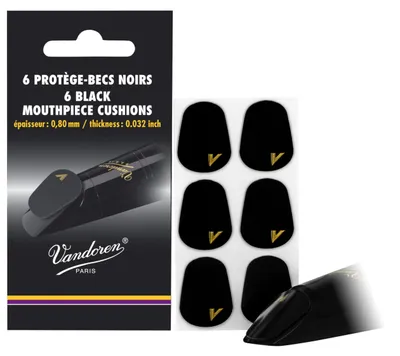 Produktbild von Vandoren - Bissgummis für Saxophon/Klarinette - 6er Pack - schwarz - 0,8 mm