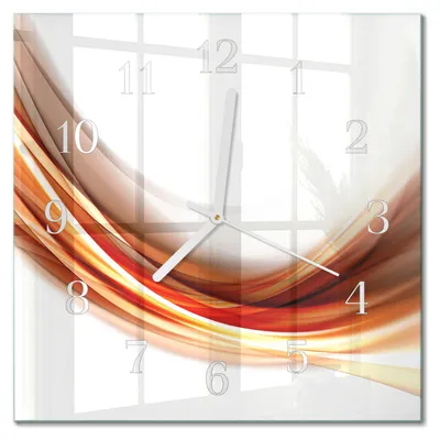 Produktbild von Tulup Glasuhr Wanduhr Küchenuhr Echt-Glas 30x30 cm Modern Dekorativ Geräuschlos Weiße Zeiger - Abstrakte Linien