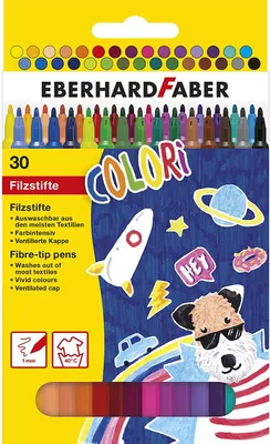 Produktbild von Eberhard Faber 551130 Fasermaler, rund, 30er Kartonetui