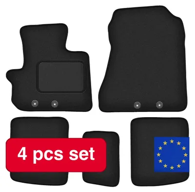Image de Tapis de sol pour voiture, fibres synthétiques, antidérapants, noirs