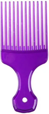 Obrázek produktu pro Jumada – Afro hřeben na kudrnaté vlasy – fialový hřeben s širokými zuby, masážní kartáč na vlasy, nástroj pro úpravu a definování kudrlin
