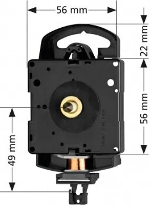 Produktbild von Hermle Pendeluhrwerk Quarz 2200, 21mm Zeigerwelle, integrierter Aufhänger, 100mm Einbaudurchmesser